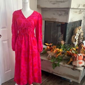 Kate Spade Vibrant Red Long Sleeve Dress